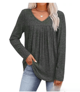 Elegant V - Neck Knit Sweater - Vendune.com