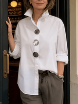 Oversized Button Stand - Collar Blouse - Vendune.com