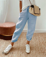 High - Waist Drawstring Linen Pants - Vendune.com