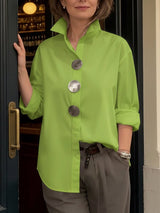 Oversized Button Stand - Collar Blouse - Vendune.com
